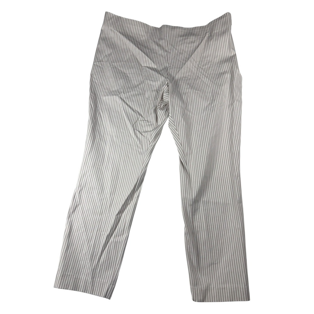 A New Day Beige White Striped Seersucker Tapered Pants Side Zip Size 18